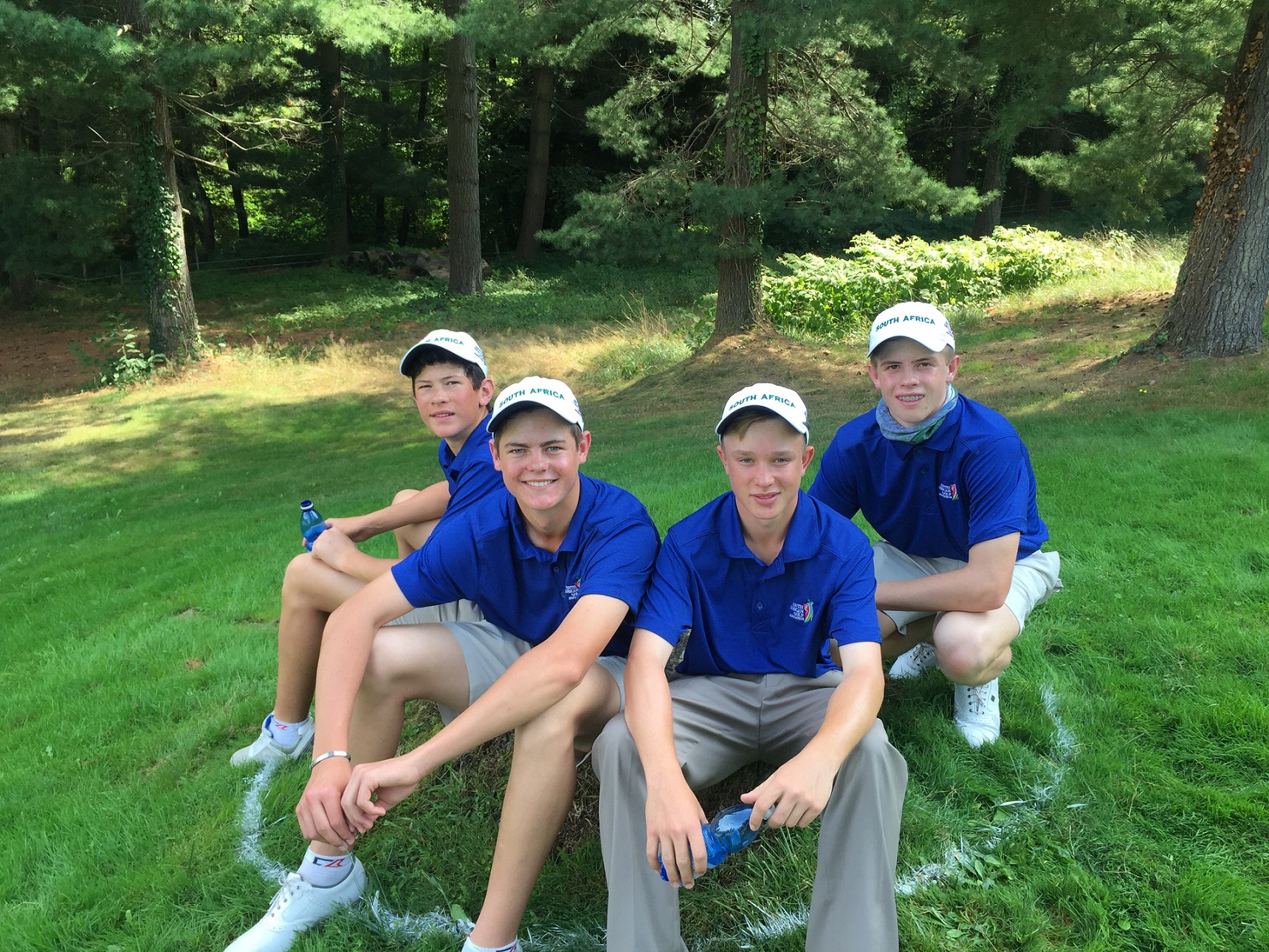 PHOTO – Christo Lamprecht, Wilco Nienaber, Jayden Schaper and Martin Vorster at the 10th Reply Italian International Under-16 Championship in Italy; credit SAGA.